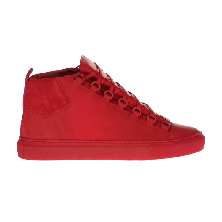 حذاء رياضي Balenciaga Arena High 'Red Suede' باللون الأحمر