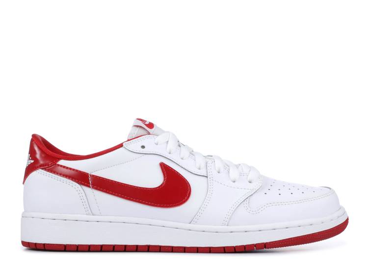 حذاء رياضي AIR JORDAN 1 RETRO LOW BG 'WHITE VARSITY RED'، باللون الأبيض