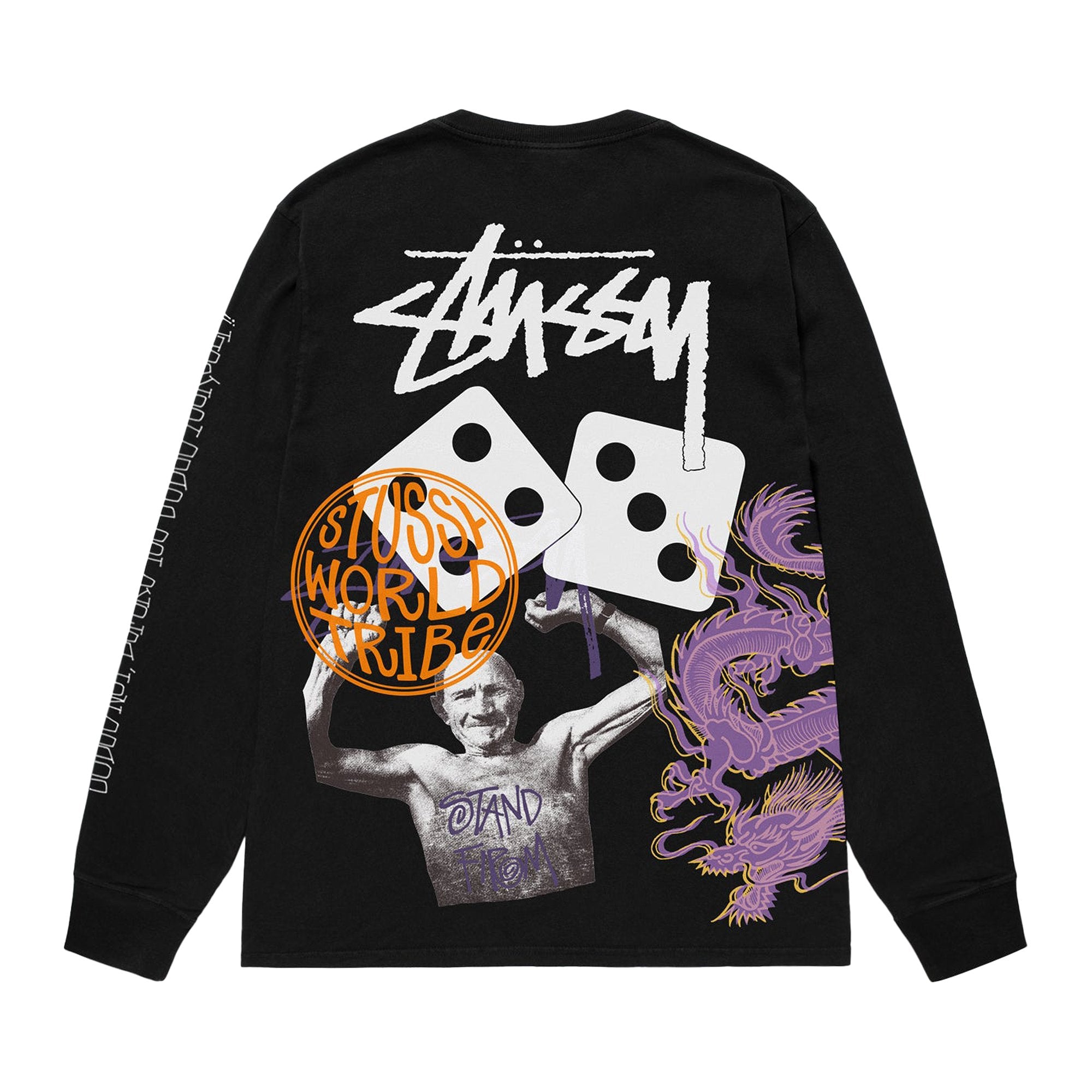 Stussy Strike Long Sleeve T-Shirt, Black