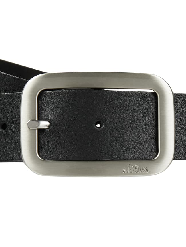 Leather belt sliver, black