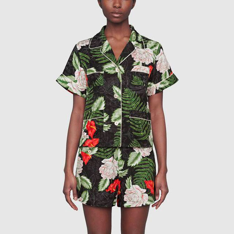 Gucci Women's Printed Shirt Black/Green