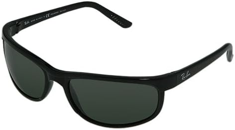 نظارة شمسية 2027 Predator 2 Polarized Ray-Ban، عدسات مستقطبة باللون الأسود/الرمادي اللامع