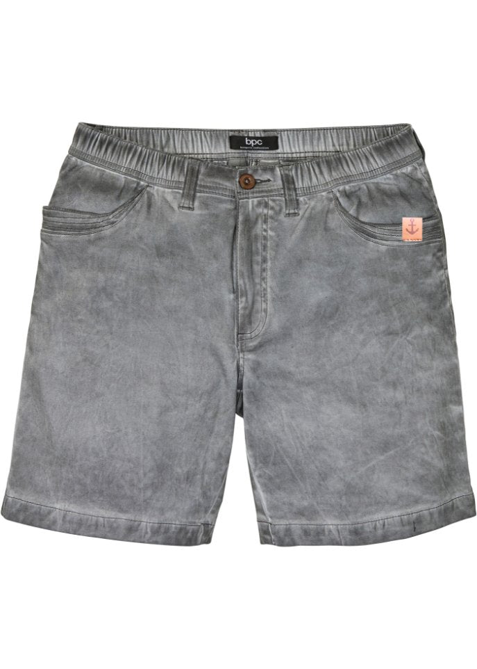 Bpc Bonprix Collection Washed Elastic Regular Fit Shorts, Gray