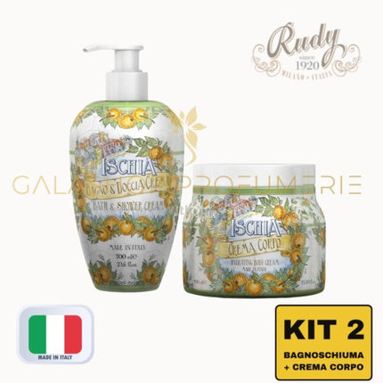 Set The Majolica Ischia Bath foam + body cream Rudy Made in Italy Rudy Profumi