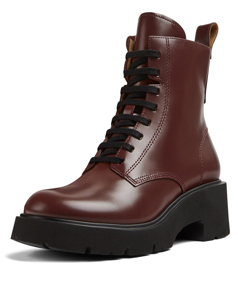 Camper Milah lace-up ankle boots, burgundy