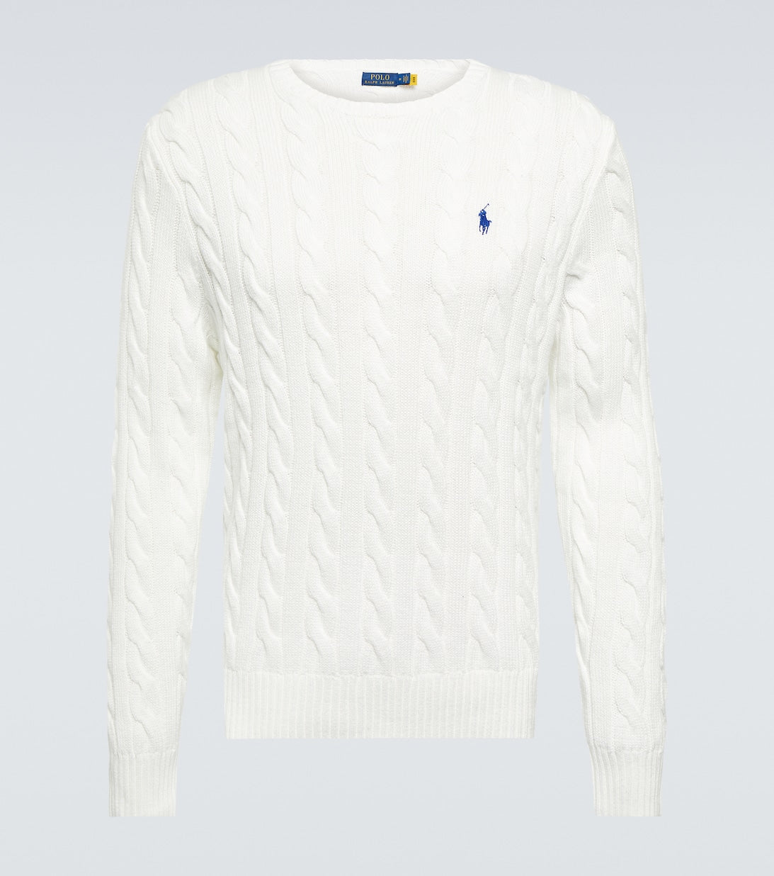 Polo Ralph Lauren Cable Knit Cotton Sweater, White