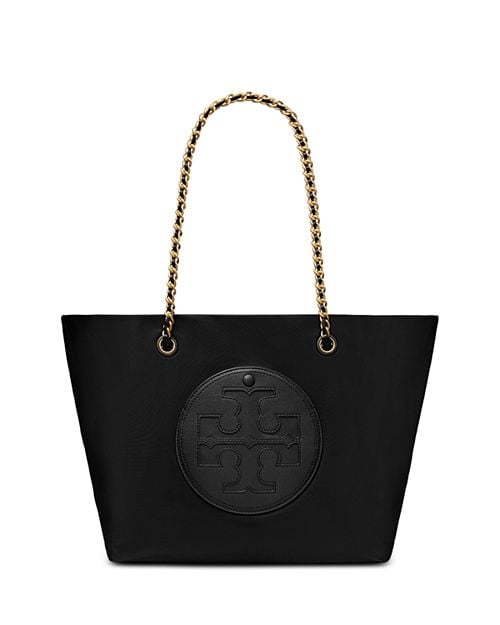 Ella Tote Bag with Tory Burch Chain, Black