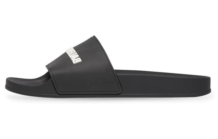 Balenciaga pool slides, black, white