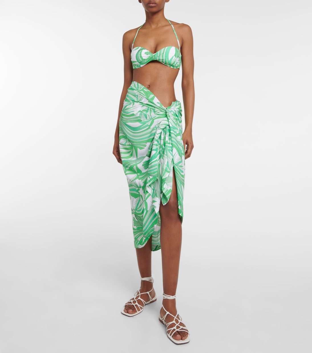 Melissa Odabash pareo print beach dress, green