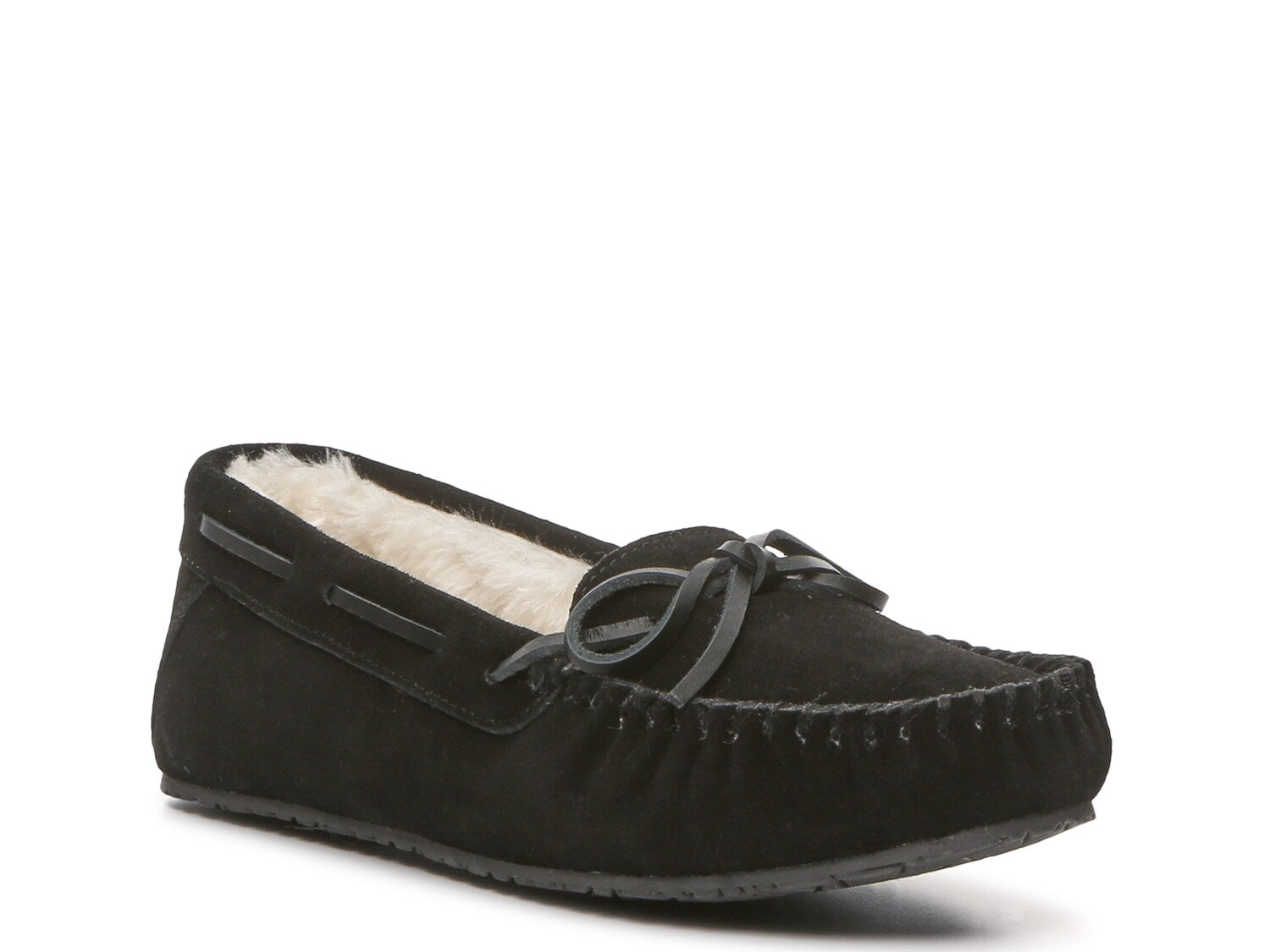 Lynda Trapper Minnetonka moccasin slippers, black