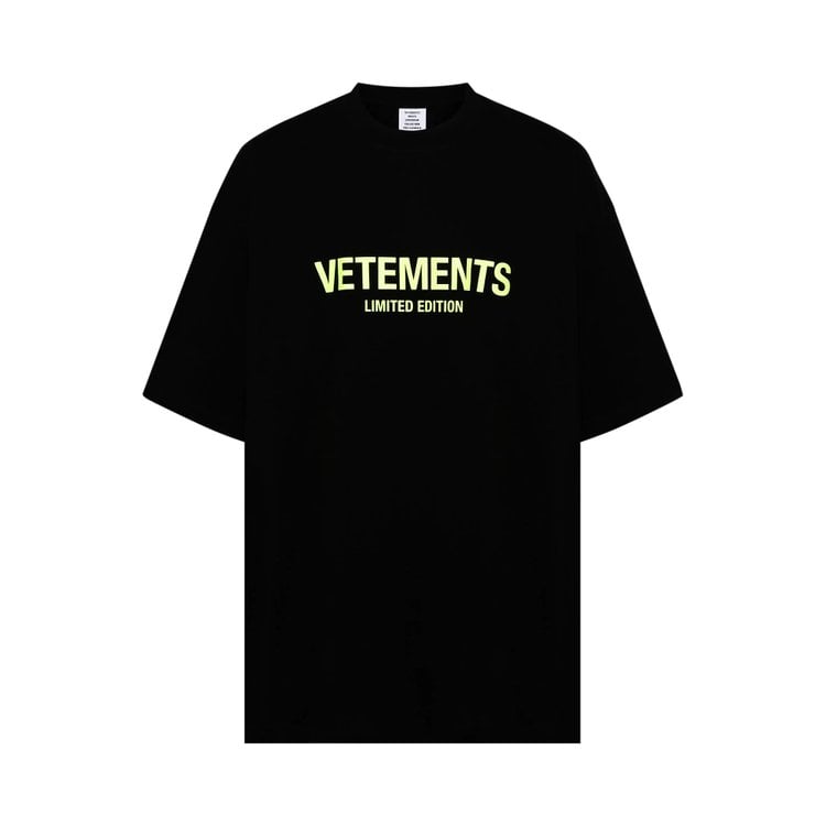 تي شيرت Vetements Limited Edition Logo 'Black/Yellow'، أسود