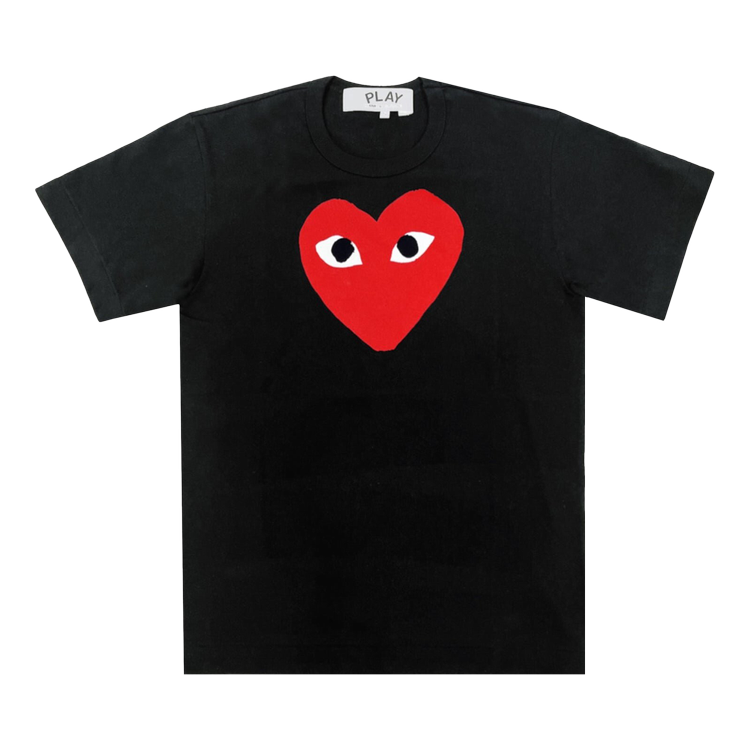 تي شيرت Comme Des Garçons PLAY Comme des Garons PLAY قلب أحمر "أسود"، أسود