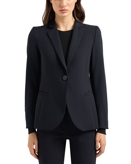 Barathea Emporio Armani One Button Blazer, Black