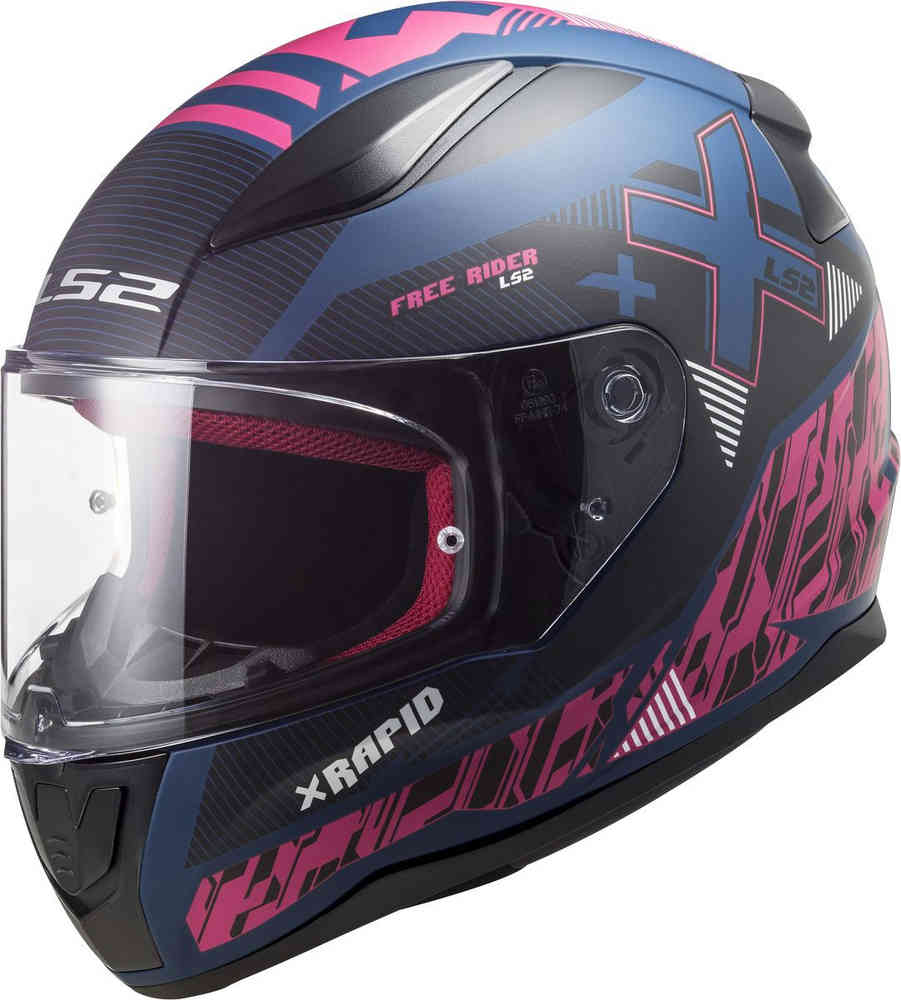 FF353 Rapid Xtreet LS2 Helmet, Blue/Pink