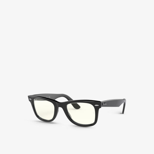 نظارة شمسية RB2140 Everglasses Wayfarer Clear Evolve Acetate Square Ray-Ban باللون الأسود