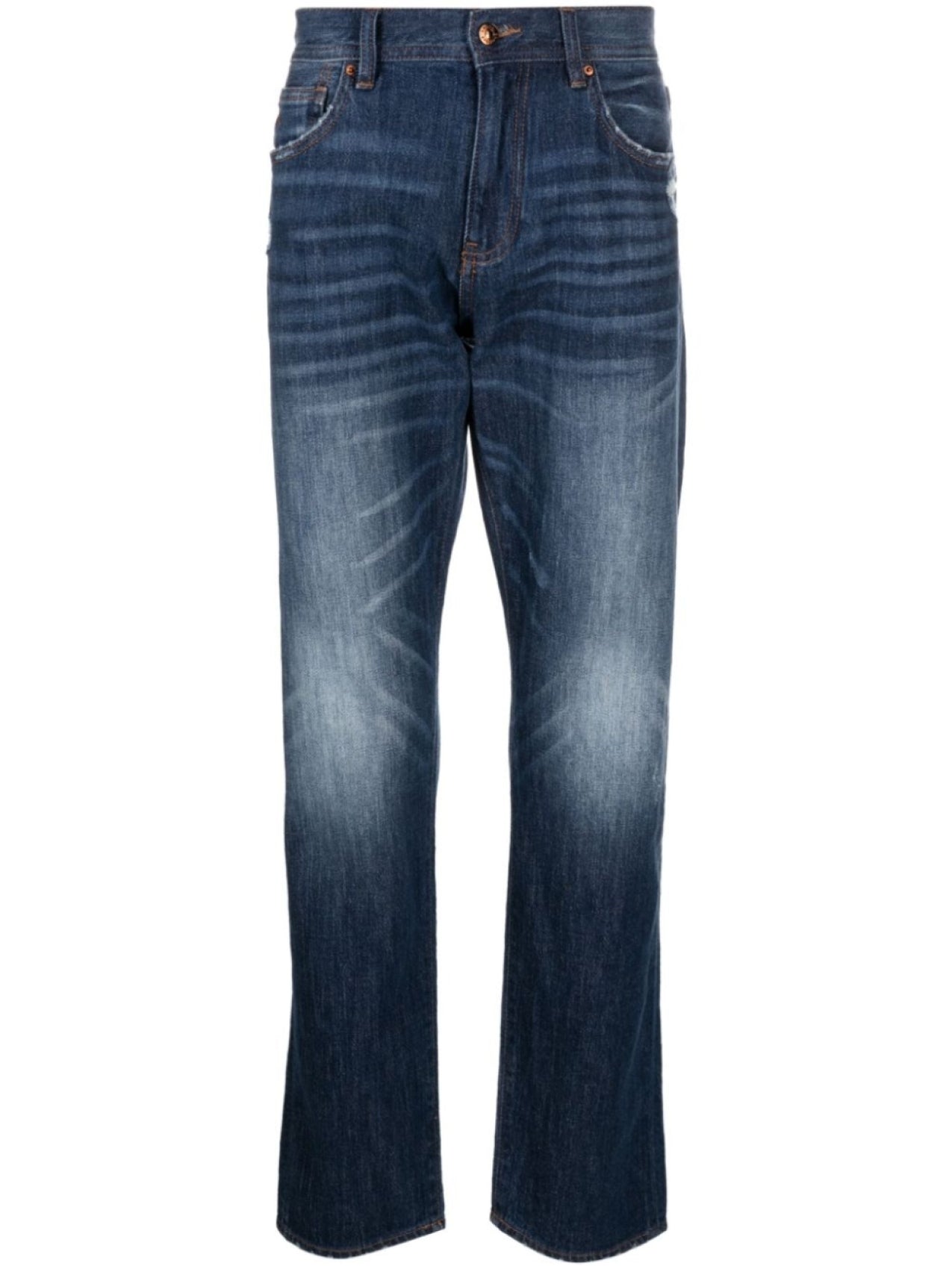 Armani Exchange Mid Rise Straight Jeans Blue