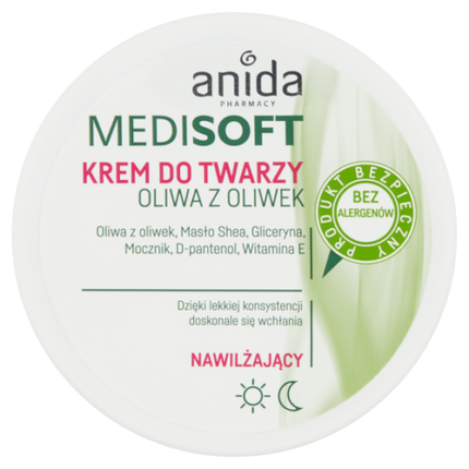 Anida Medisoft Moisturizing face cream with olive oil 100ml, Undisclosed