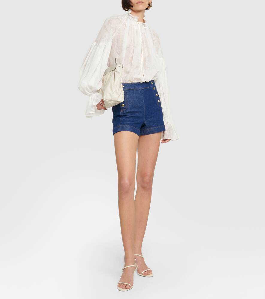 Sailor High Waist Denim Shorts FRAME, Blue