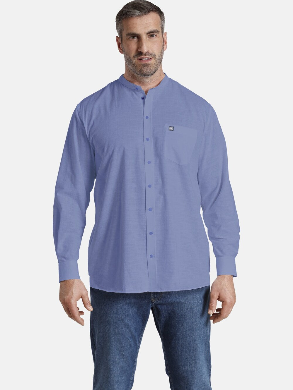 Jan Vanderstorm Kallu Regular Fit Button Down Shirt, Smoke Blue