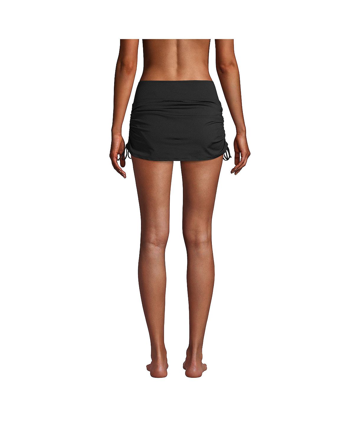 Women's Adjustable Tummy Control Swim Skirt Swim trunks Lands' End, black