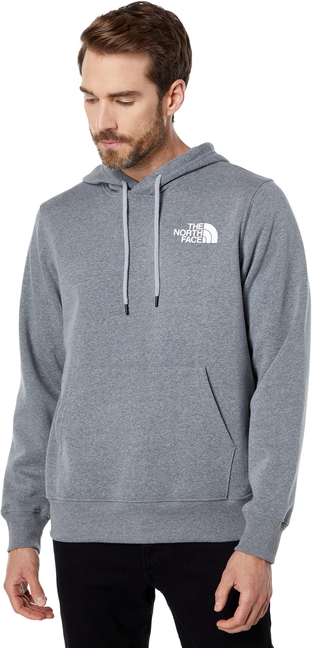 صندوق NSE The North Face Pullover Hoodie باللون الرمادي المتوسط ​​TNF Heather/TNF الأسود