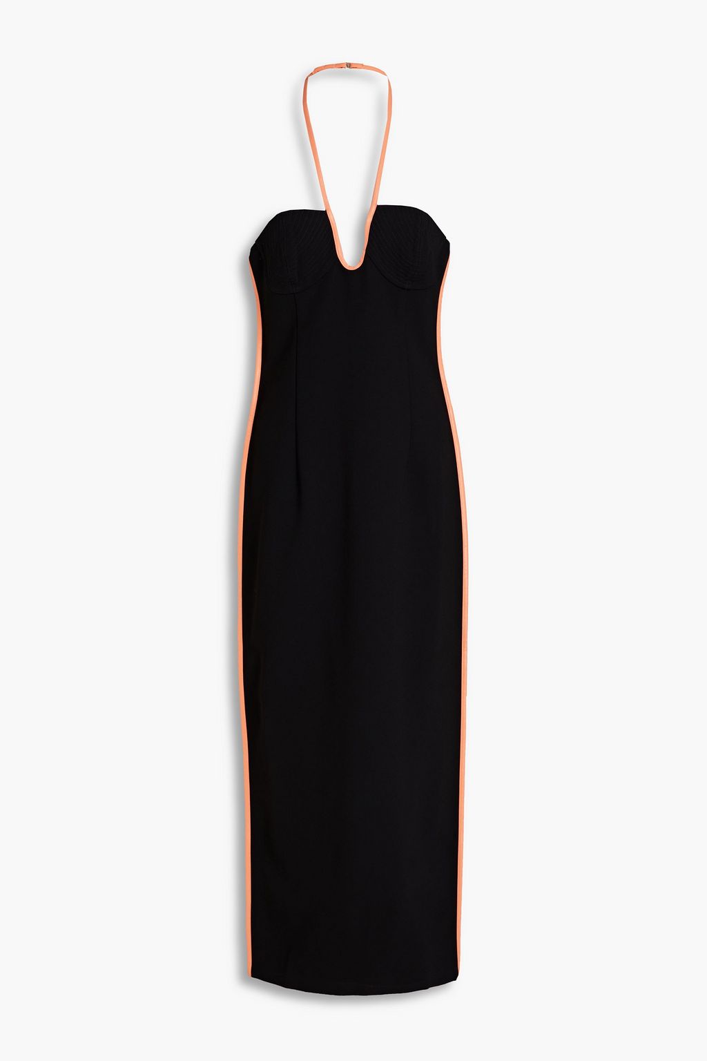 Nassia crepe midi dress with halter neck PARIS GEORGIA, black