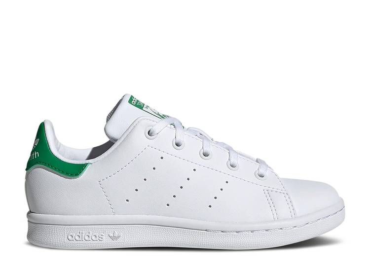 حذاء رياضي Adidas STAN SMITH PRIMEGREEN LITTLE KID 'WHITE GREEN' باللون الأبيض