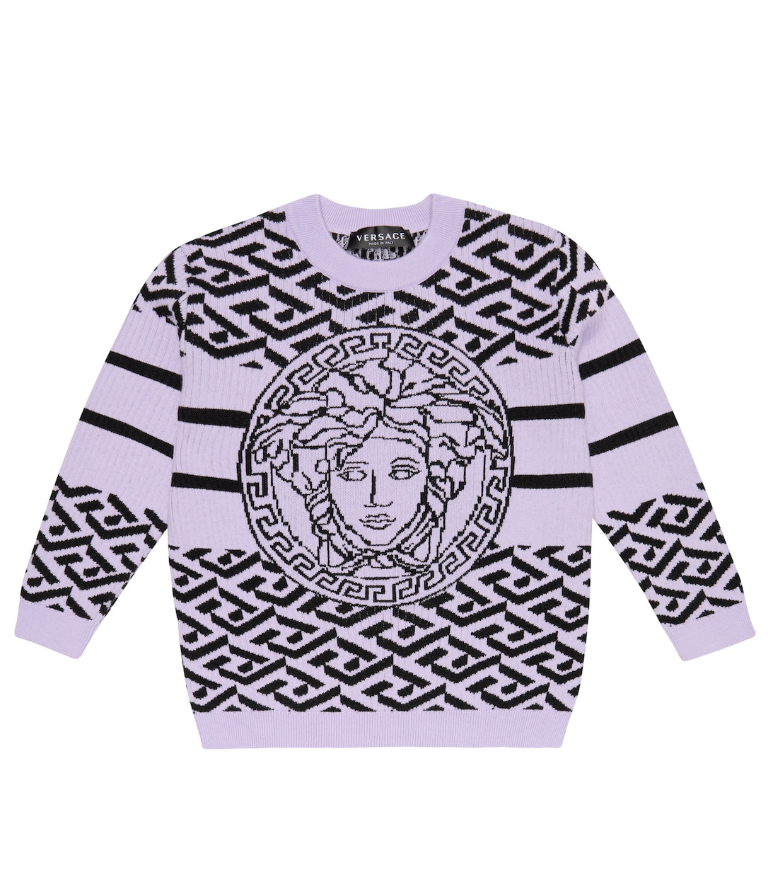 Versace Cotton Wool Jacquard Sweater, Multicolor