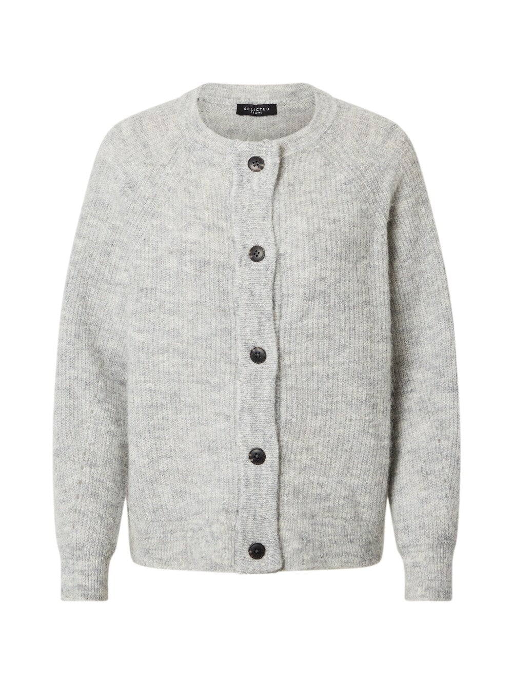 Knitted cardigan Selected Lulu, light gray