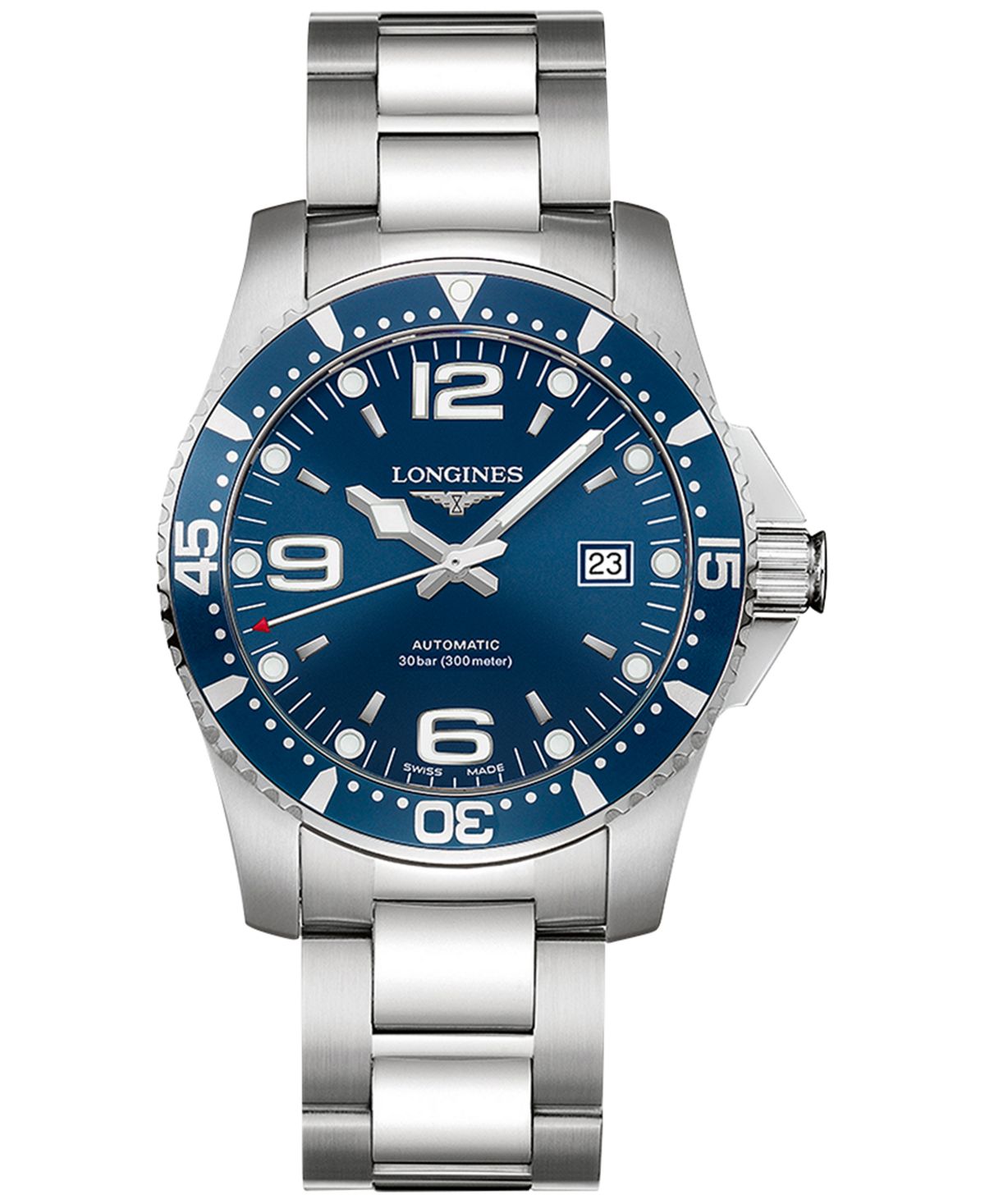 Men's Swiss automatic watch Hydro  Conquest with stainless steel bracelet , 41 mm Longines