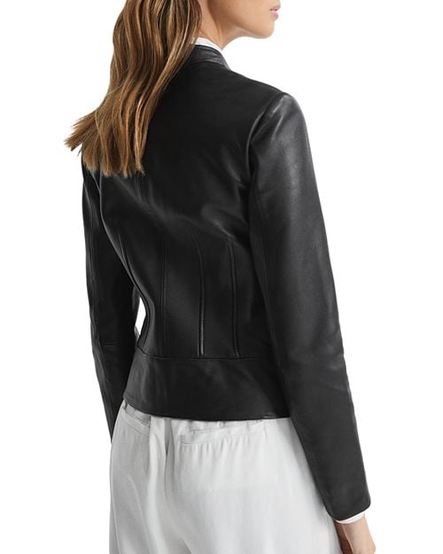 Allie REISS leather biker jacket, Black