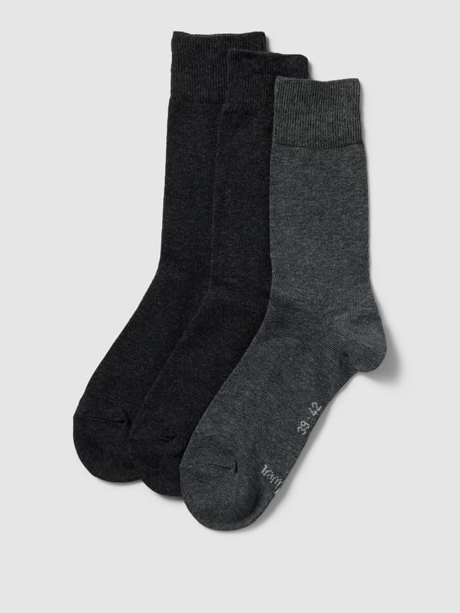 Socks with elastic filling, pack of 3 sliver, dark gray