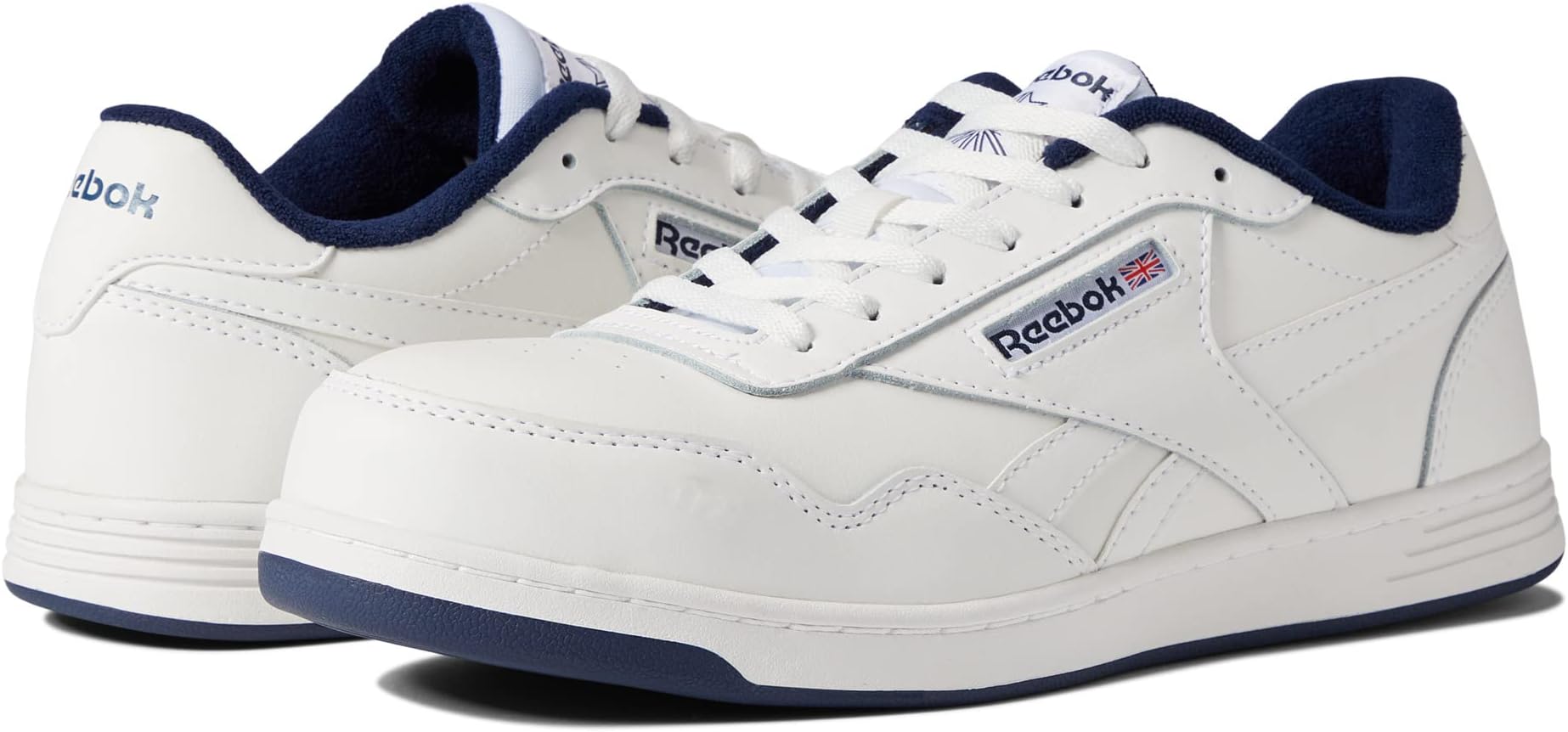 حذاء رياضي Club Memt Work SD10 Comp Toe من Reebok، باللون الأبيض/الأزرق الداكن