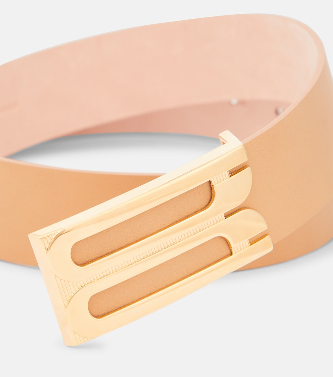 Victoria Beckham Logo Leather Belt, Beige