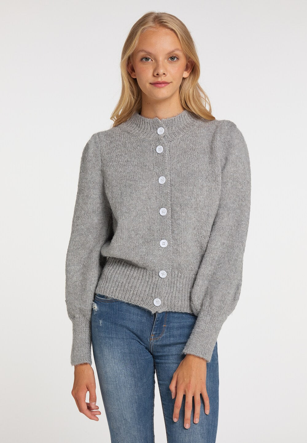 Knitted cardigan MYMO, motley gray