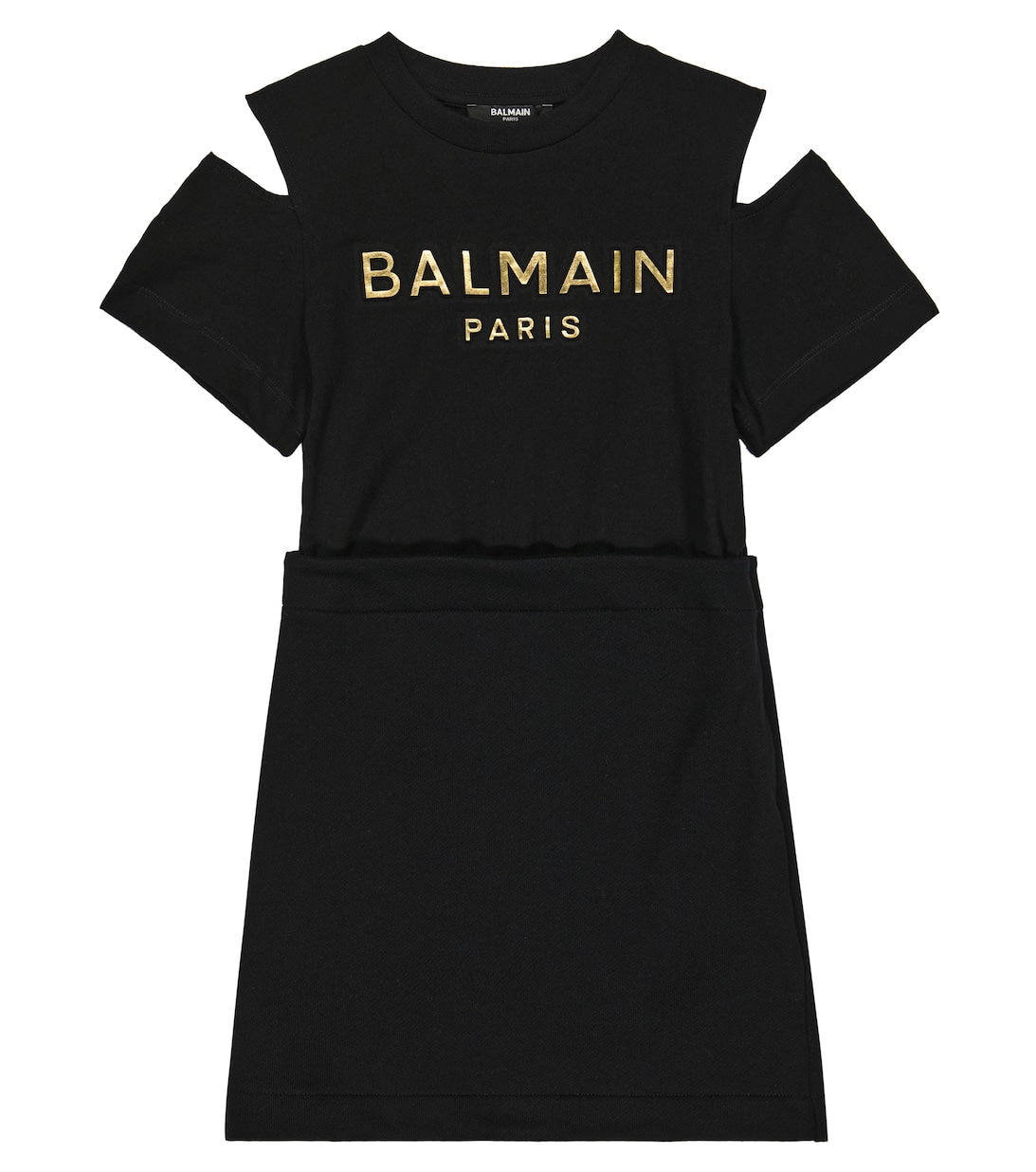 Balmain Cotton Jersey T-Shirt Dress, Black