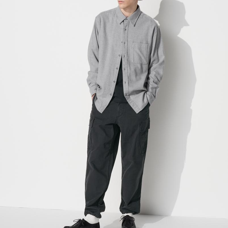 Men's shirt gray Uniqlo, gray