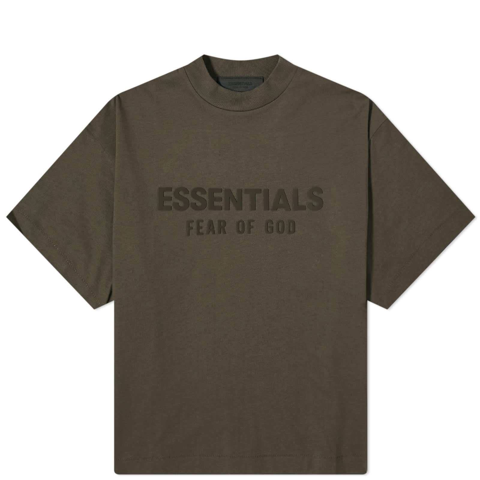 تي شيرت Fear Of God Essentials للأطفال برقبة دائرية، لون حبري