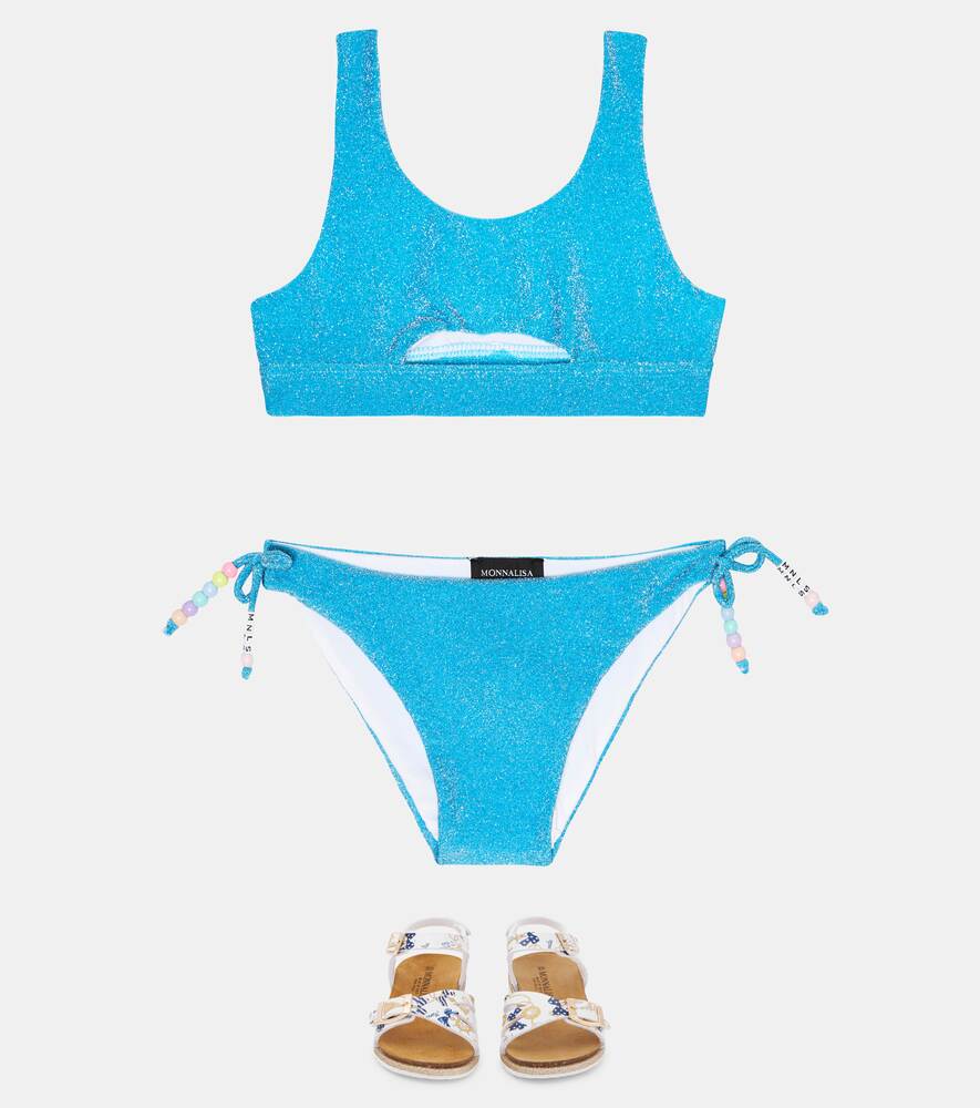 Bikini with lurex Monnalisa, blue