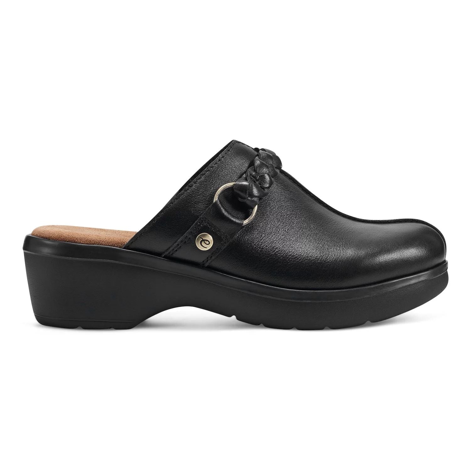 Women's Easy Spirit Penelope leather clogs with Easy Spirit braided strap