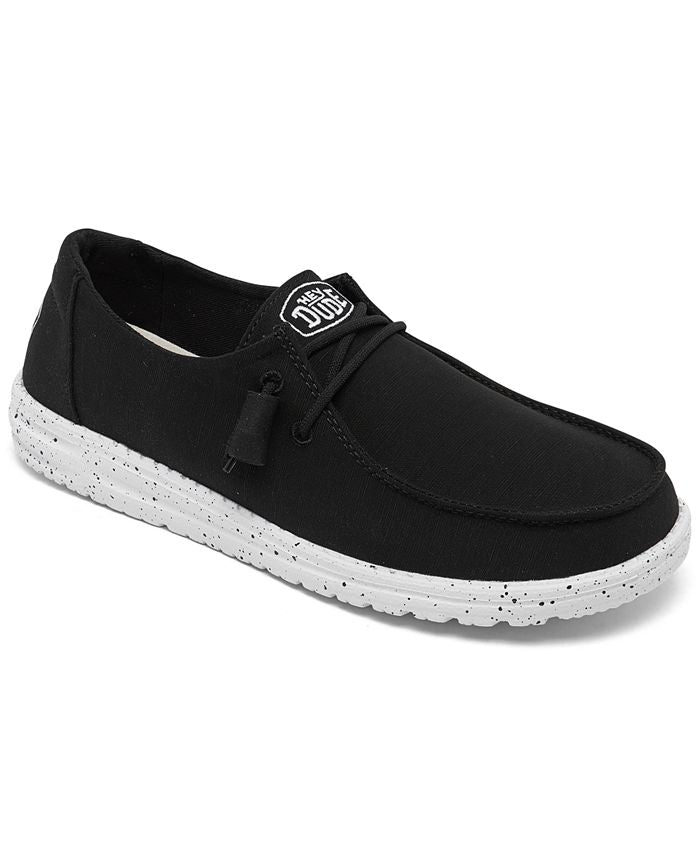 Wendy Slub Women's Canvas Casual Loafers by Finish Line Hey Dude, Black