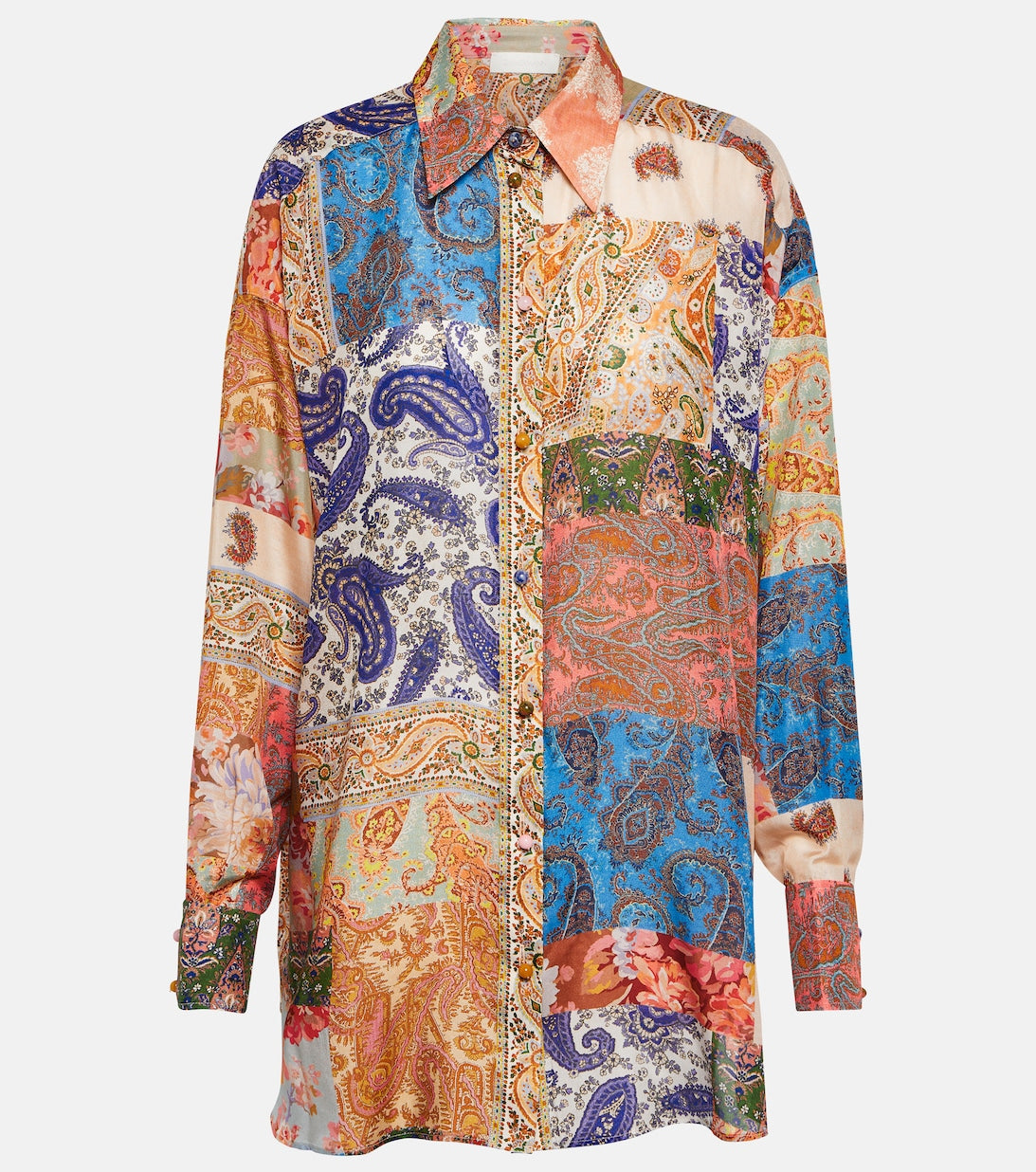 Devi oversized silk patchwork shirt ZIMMERMANN, multi-colored