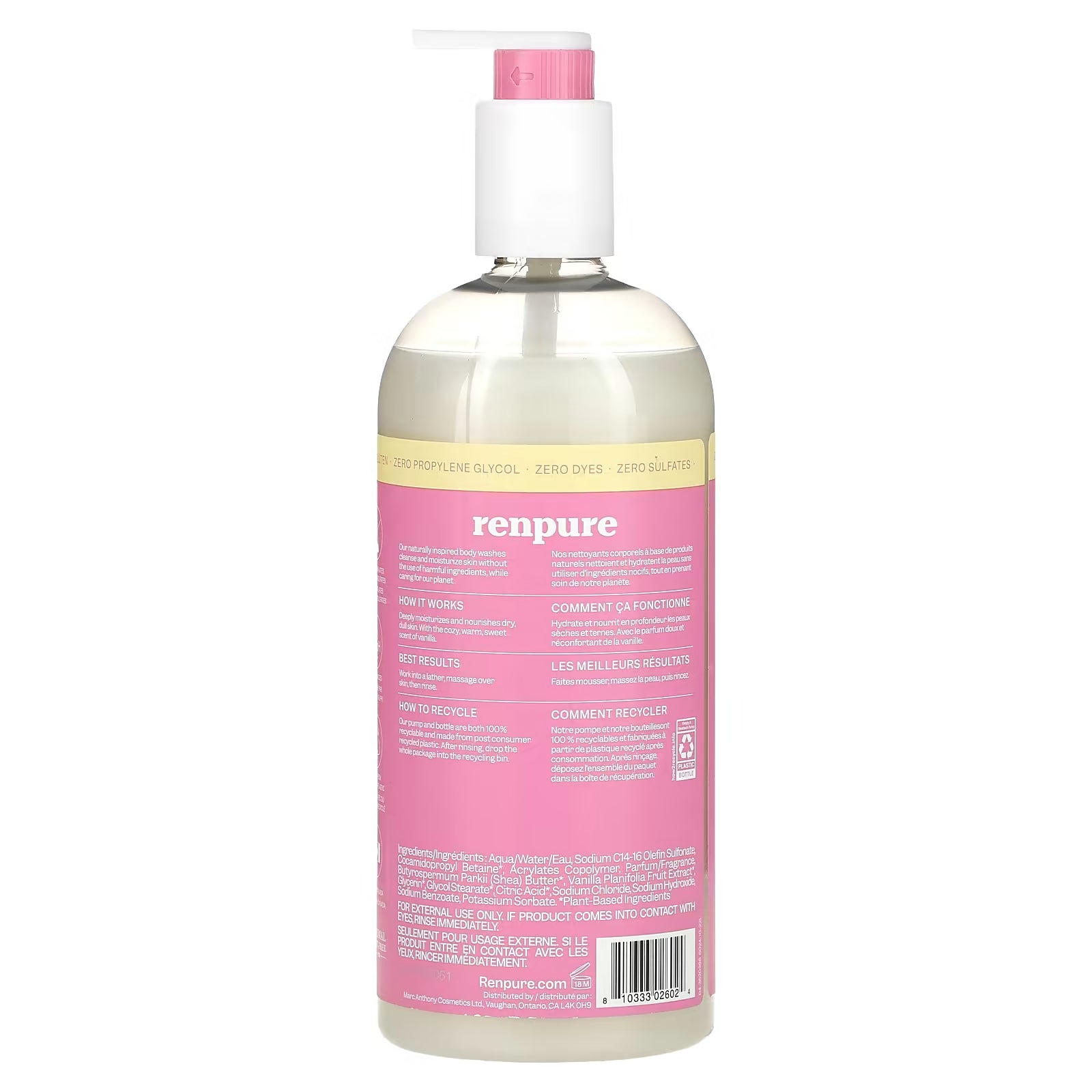 Renpure Moisturizing Shower Gel, Shea Butter & Vanilla