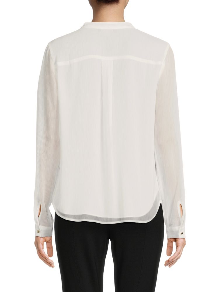 Tommy Hilfiger Crinkled Ruffle Blouse, Ivory