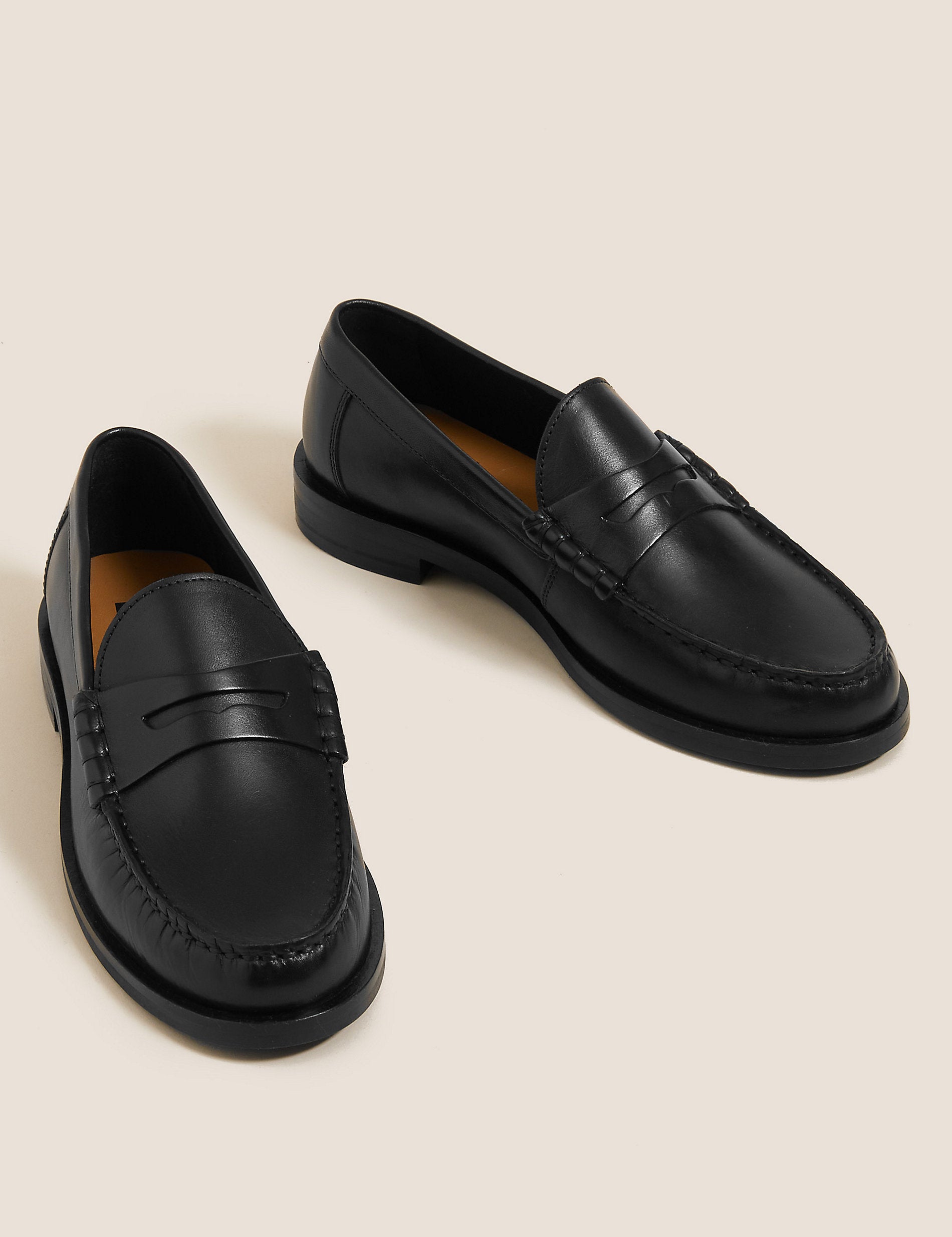 Marks & Spencer leather loafers, black