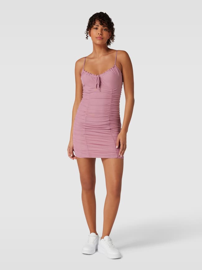 Allover mini dress, AQUARE Review, dusty pink