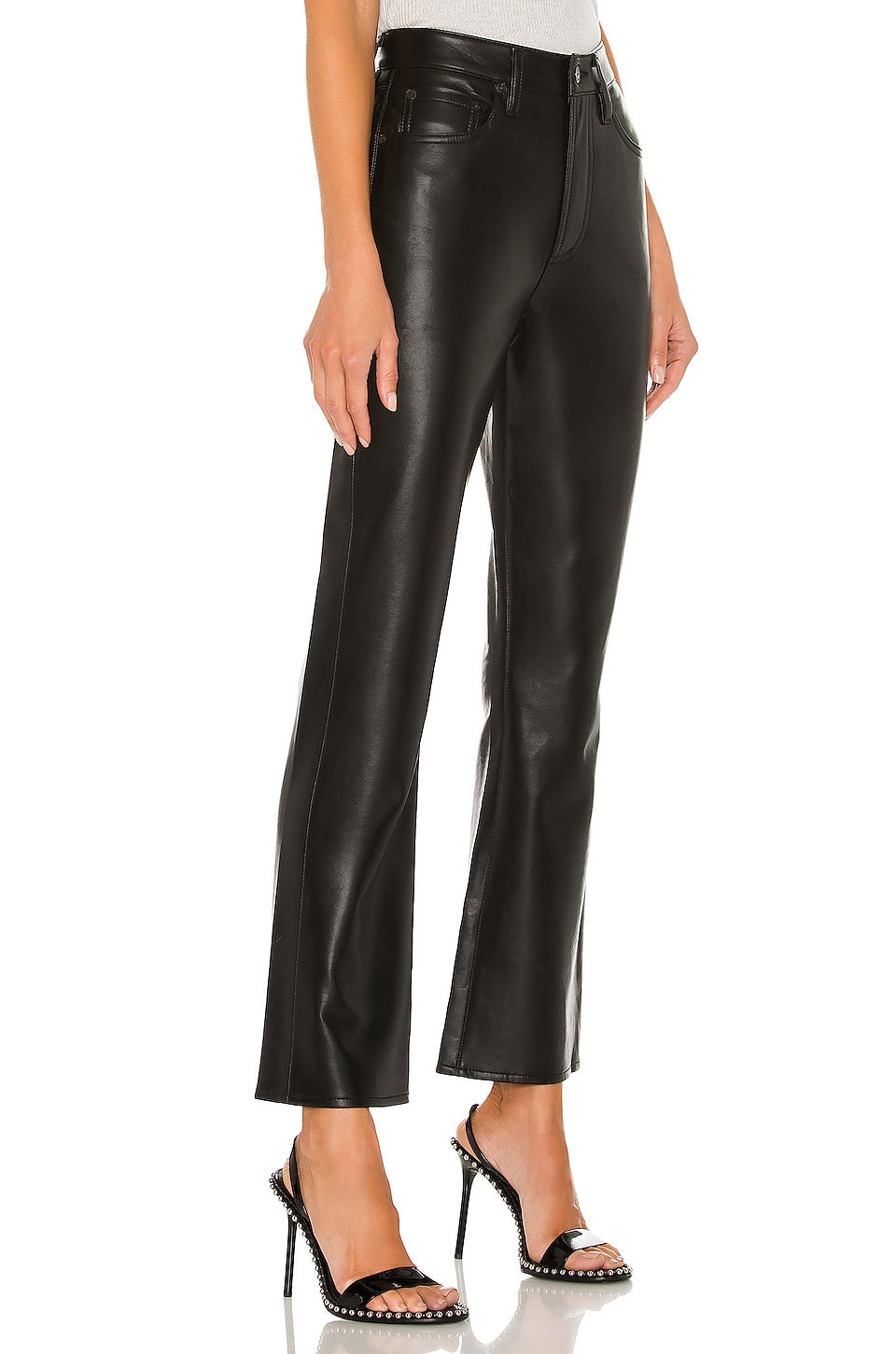 AGOLDE Recycled Leather Relaxed Boot Pants, Detox color