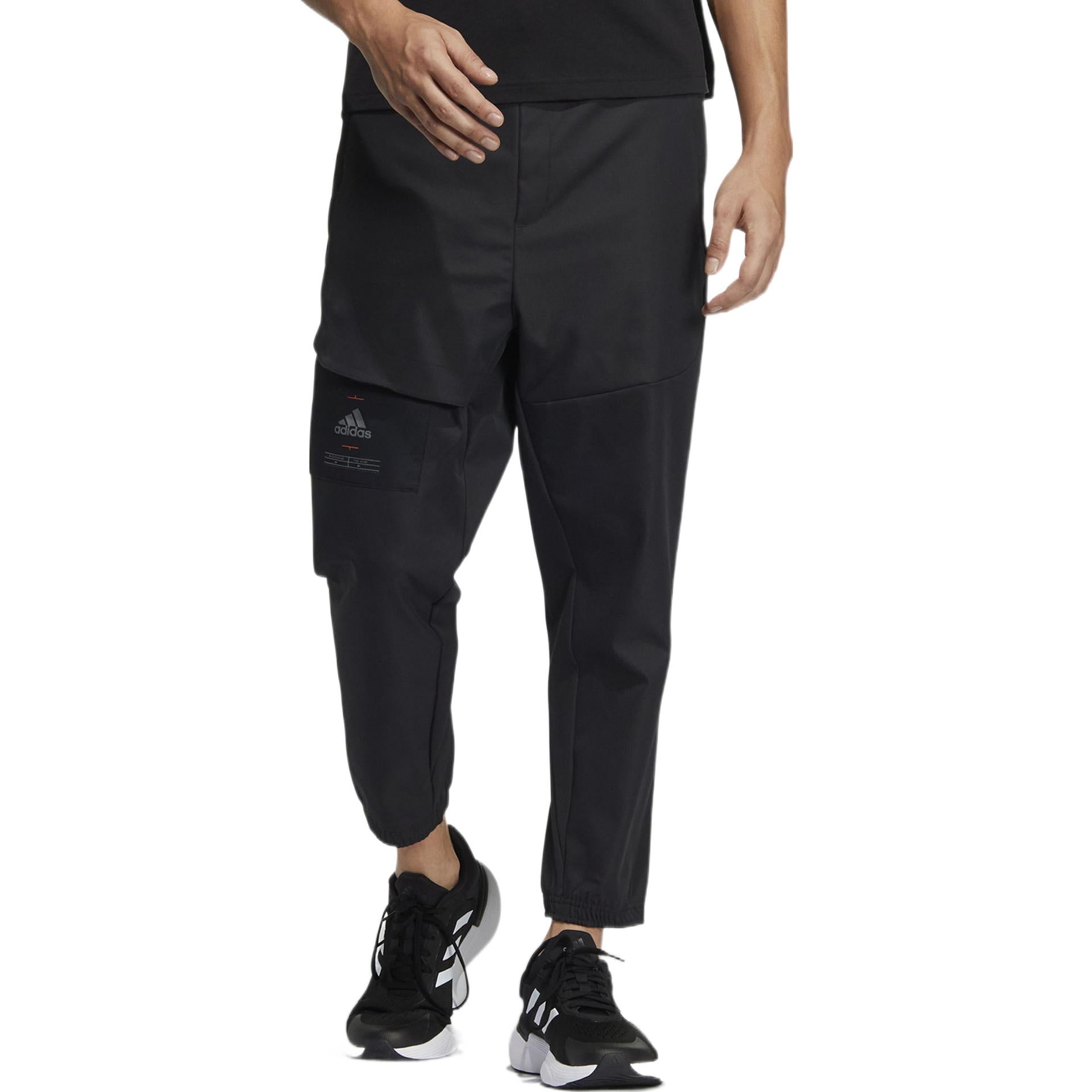 Knitted sports pants men's black Adidas, black