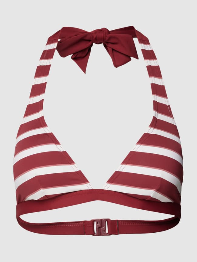 Bikini top with striped pattern, model BRELA Esprit, burgundy