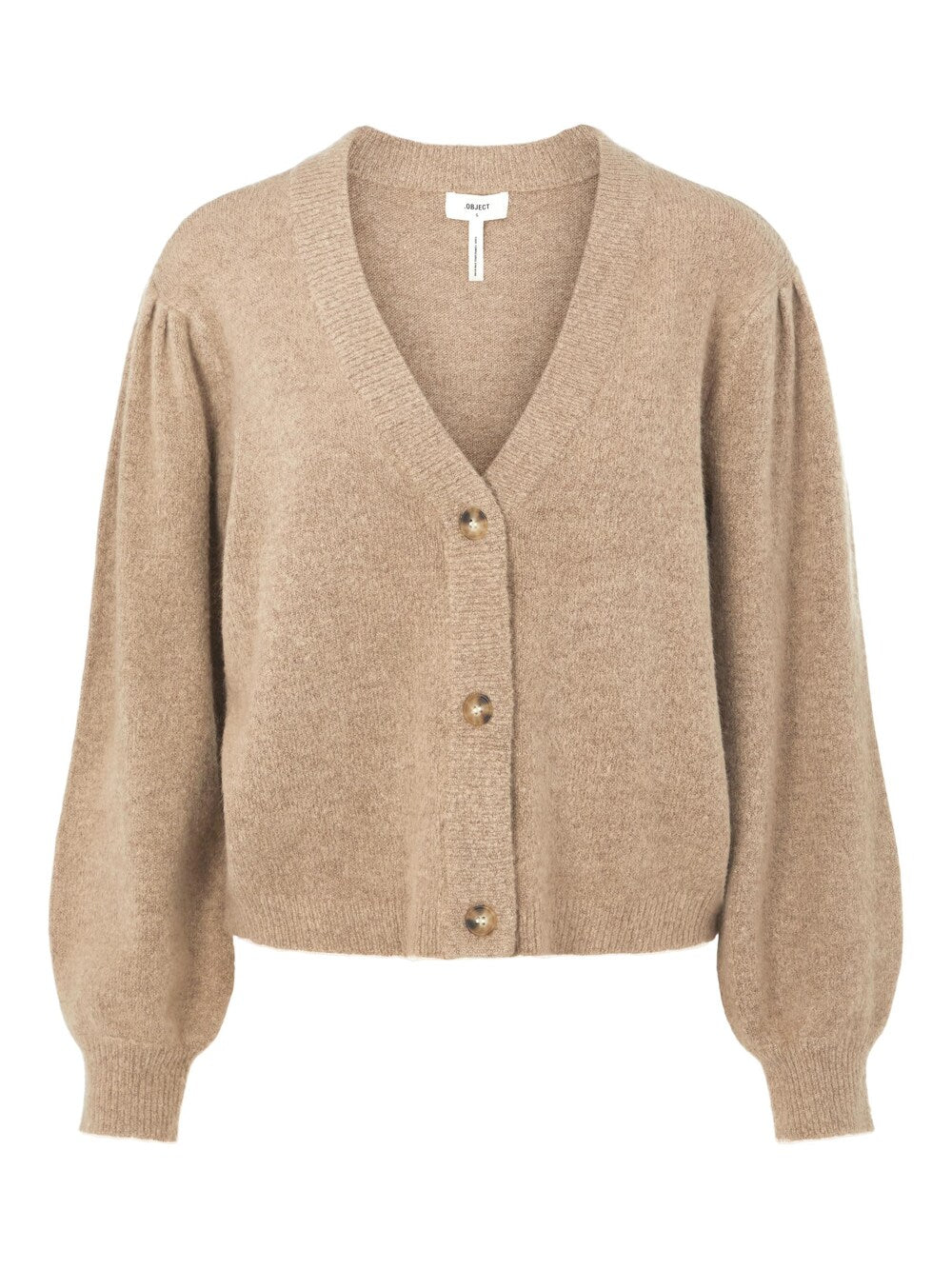 Knitted cardigan Object Eve, motley beige